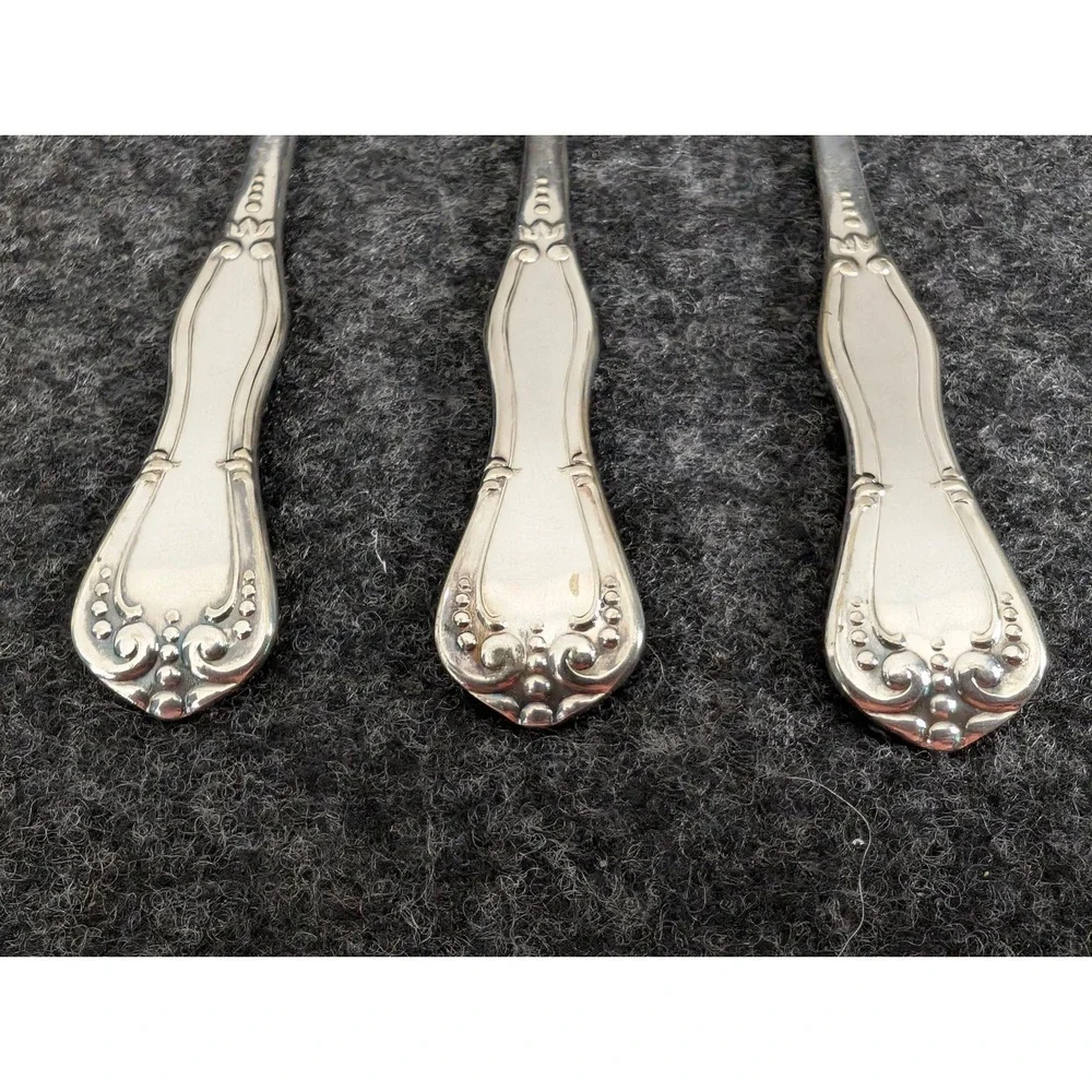Forbes Silver Co Clovis Silverplate Cocktail Forks Vintage Floral 6 In Set of 3